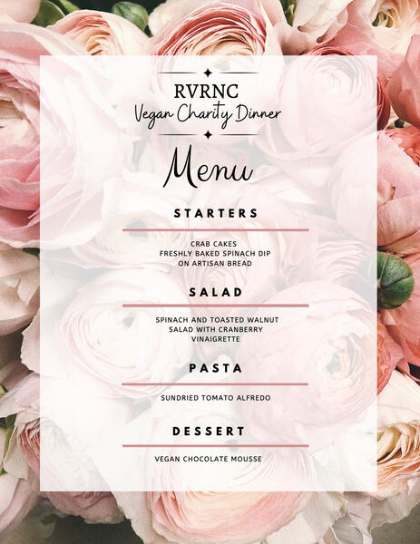 RVRNC Dinner Menu